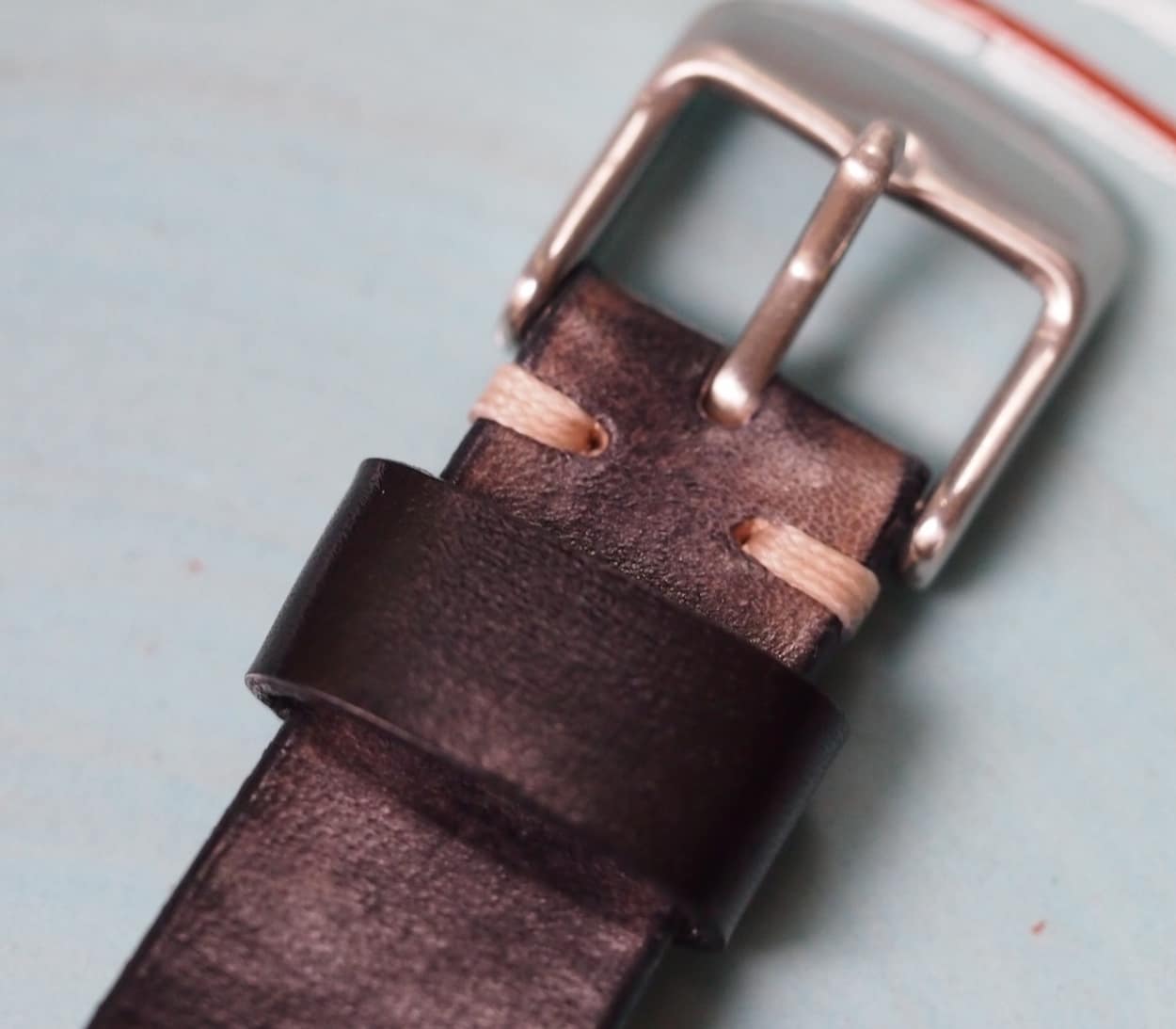 The BCatt watch strap keeper and standard buckle