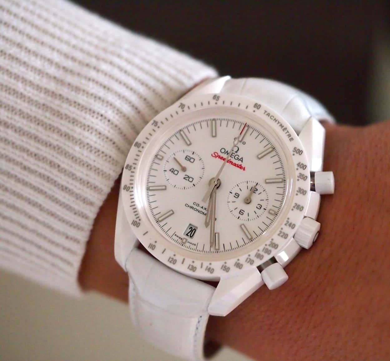 Speedmaster White Side of the Moon on a female wrist