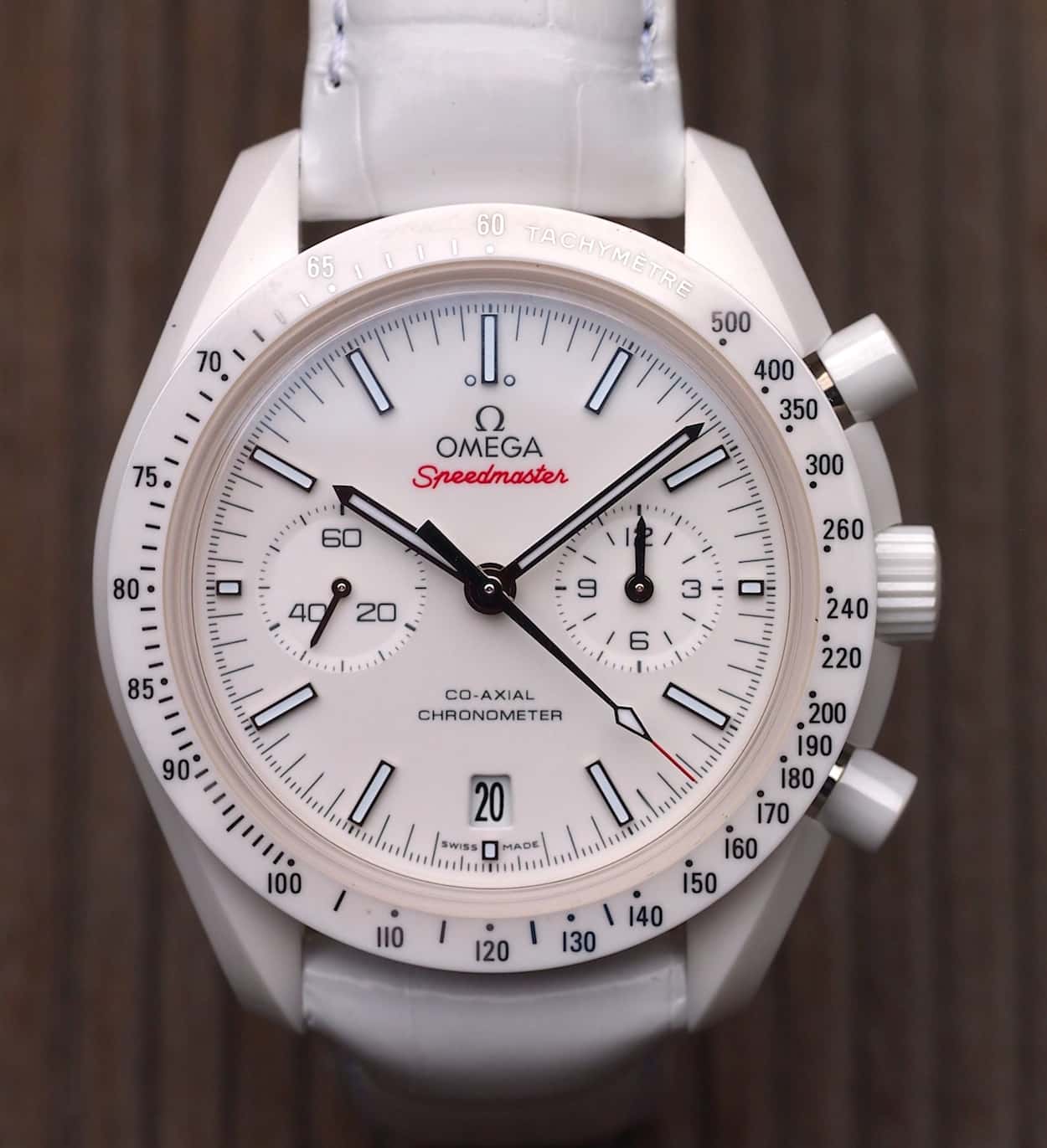 Speedmaster White Side of the Moon head on