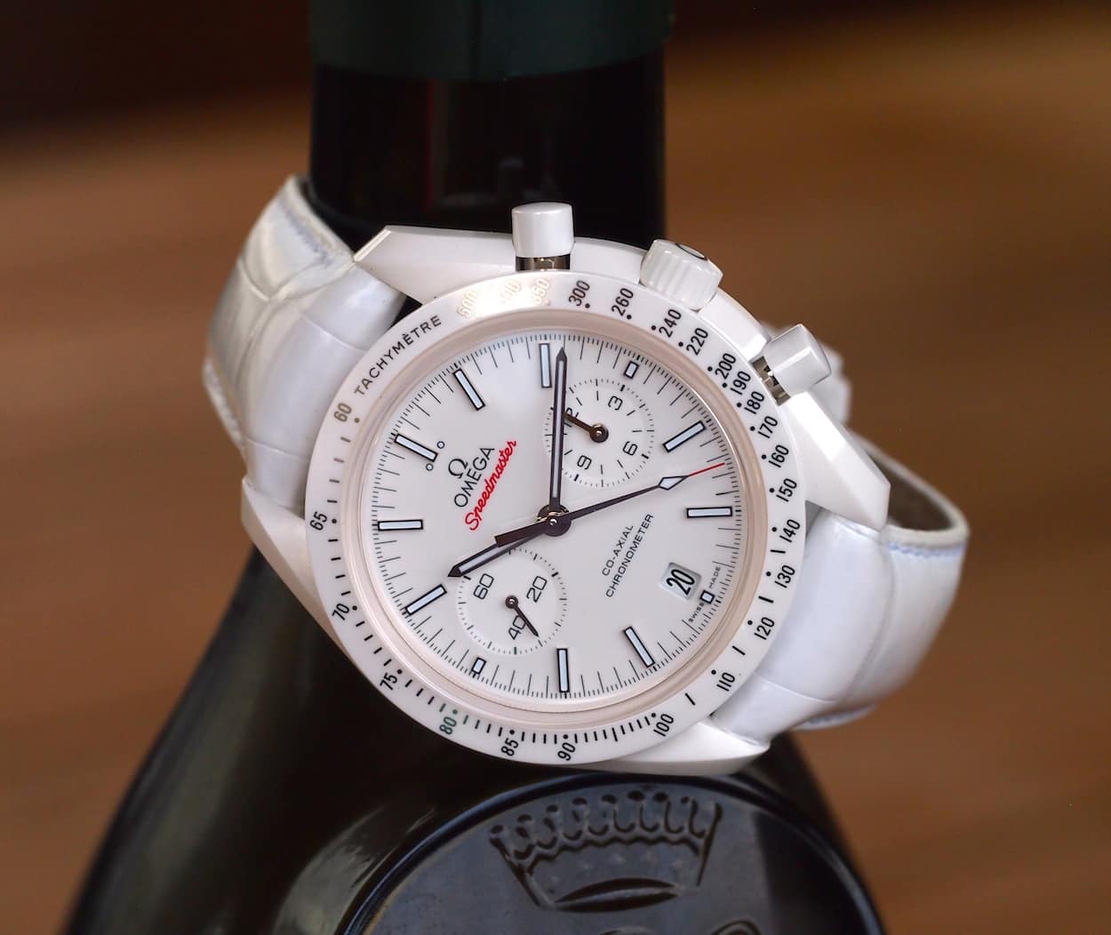 Speedmaster White Side of the Moon wine bottle