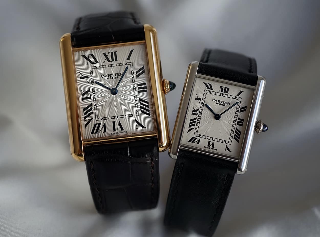 - Tank Louis Cartier XL and the version in original dimensions -