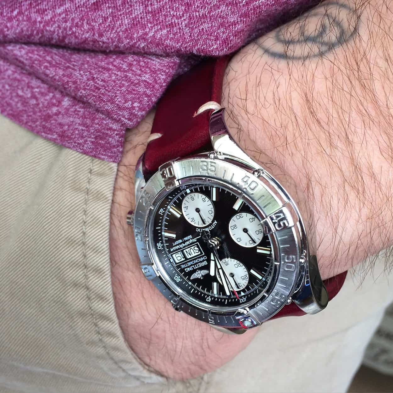 Breitling Superocean on a BCatt watch strap