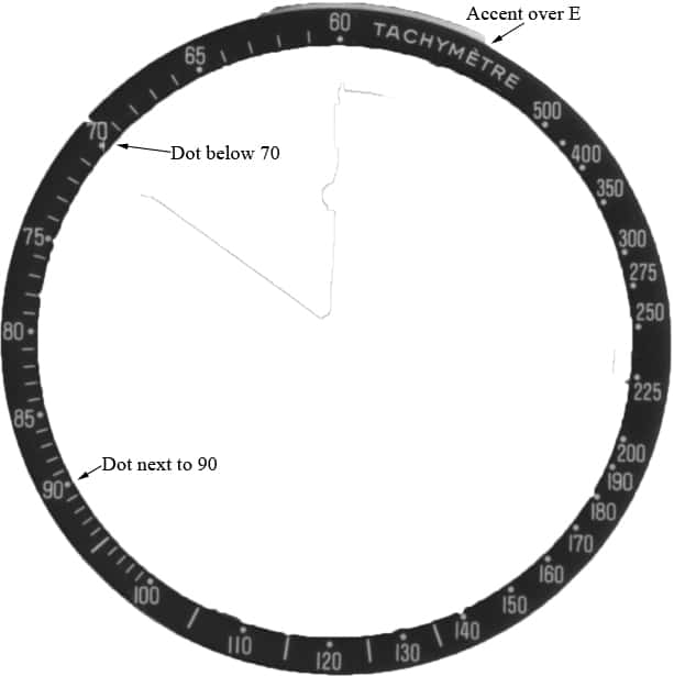 Speedmaster bezels mid-1990s to 2020
