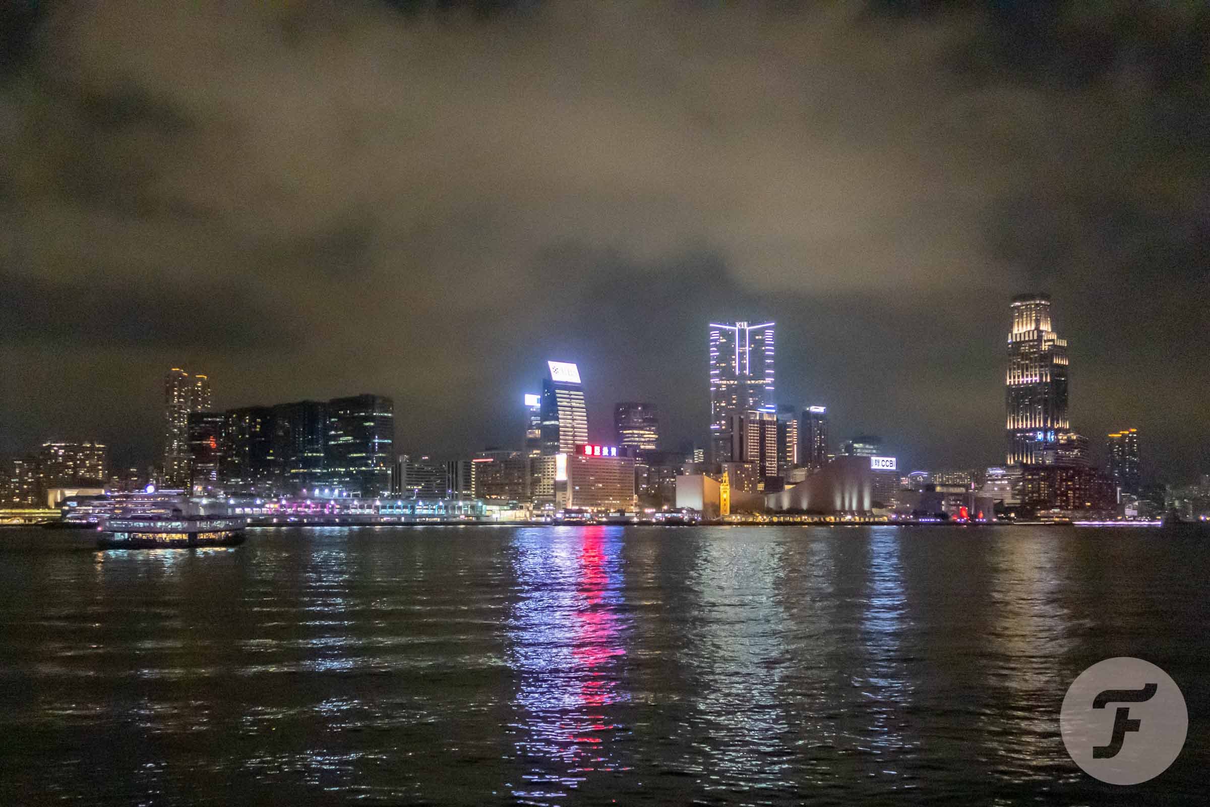 Hong Kong across the water at night