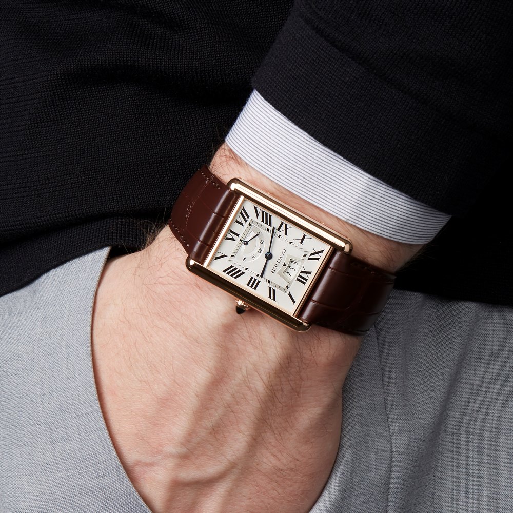 cartier tank louis on wrist