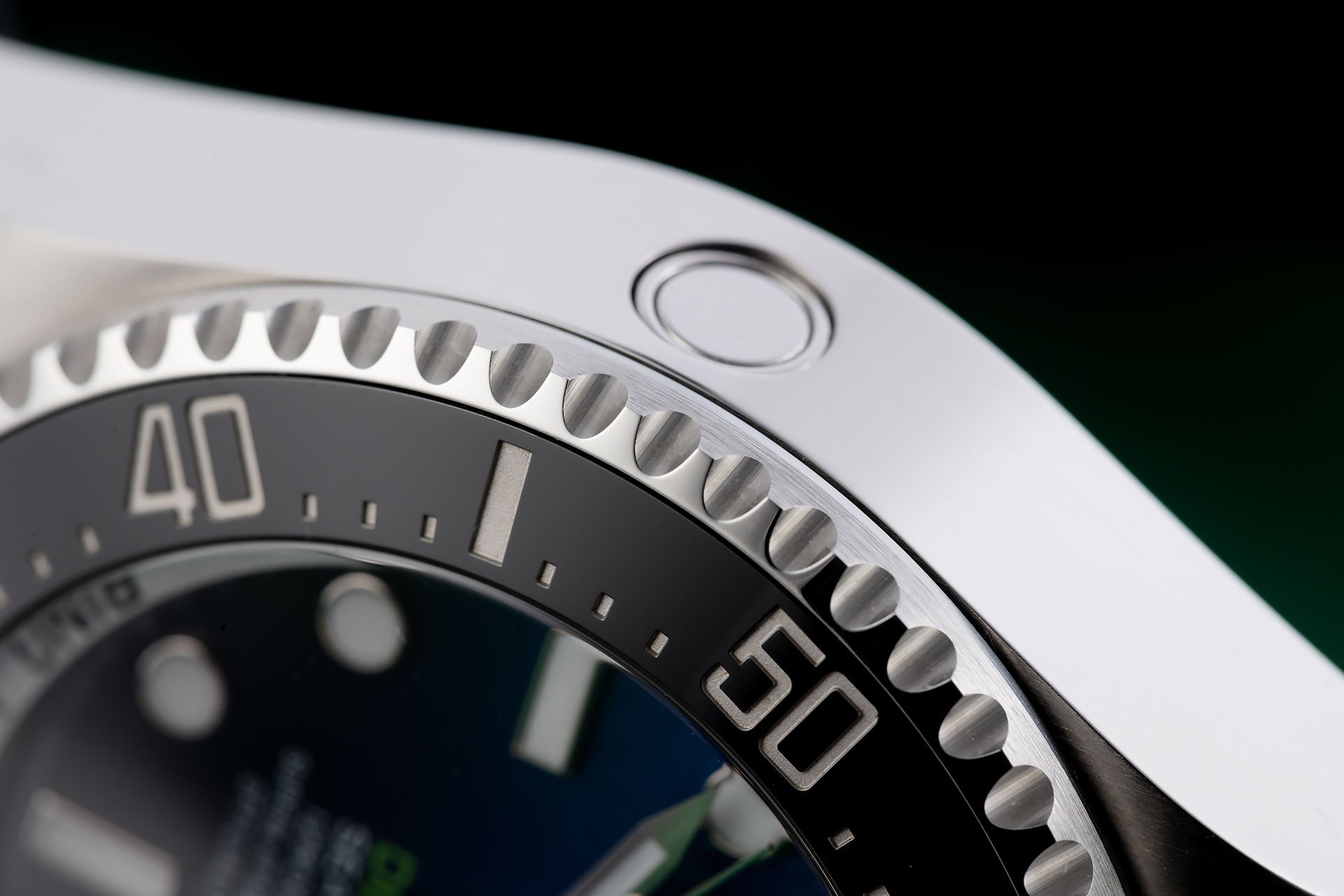A helium escape valve on a Rolex Deepsea