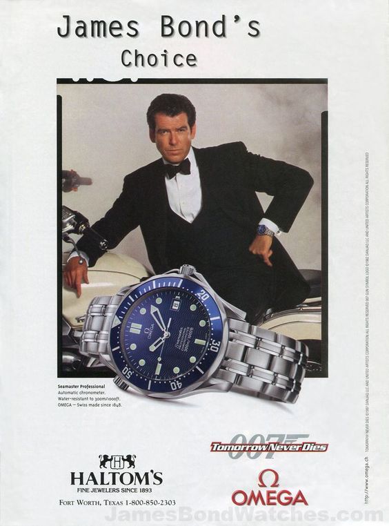 Omega Seamaster 300M ad with Pierce Brosnan as James Bond