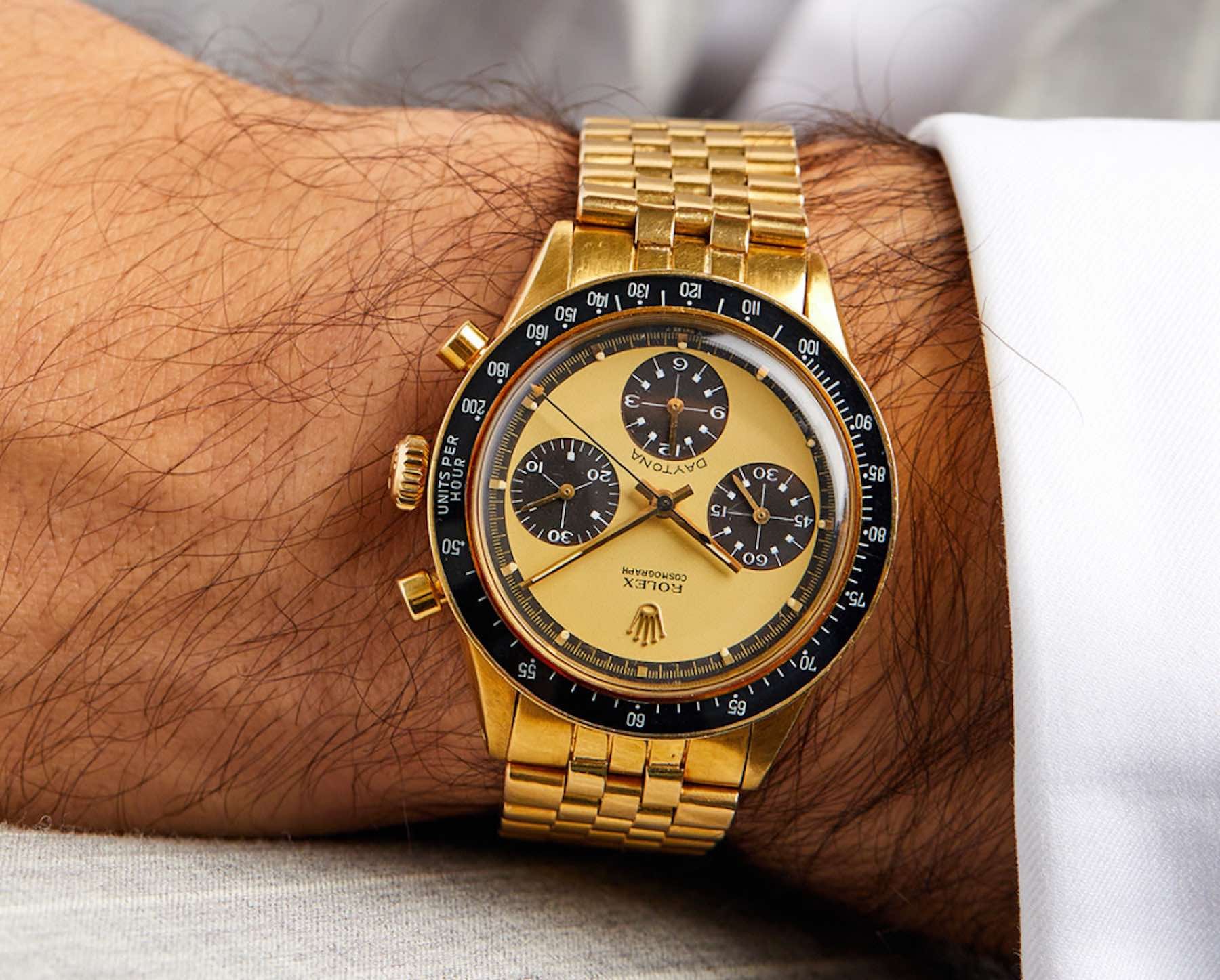 Phillips New York Auction SIX Lot 111 Rolex Paul Newman Daytona Lemon Dial Watch