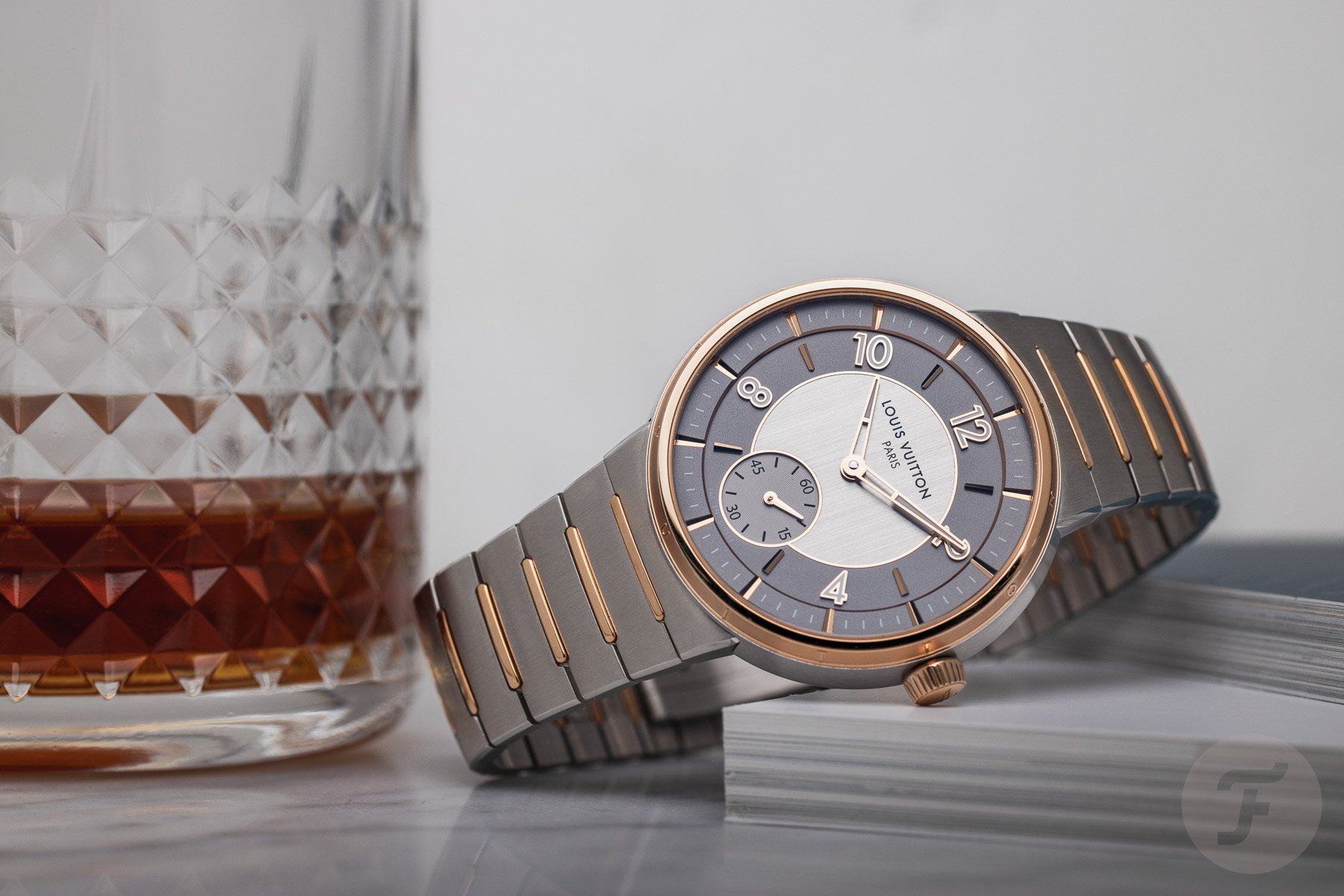 Louis Vuitton’s Two-Tone Tambour Automatic 40mm Steel & Rose Gold