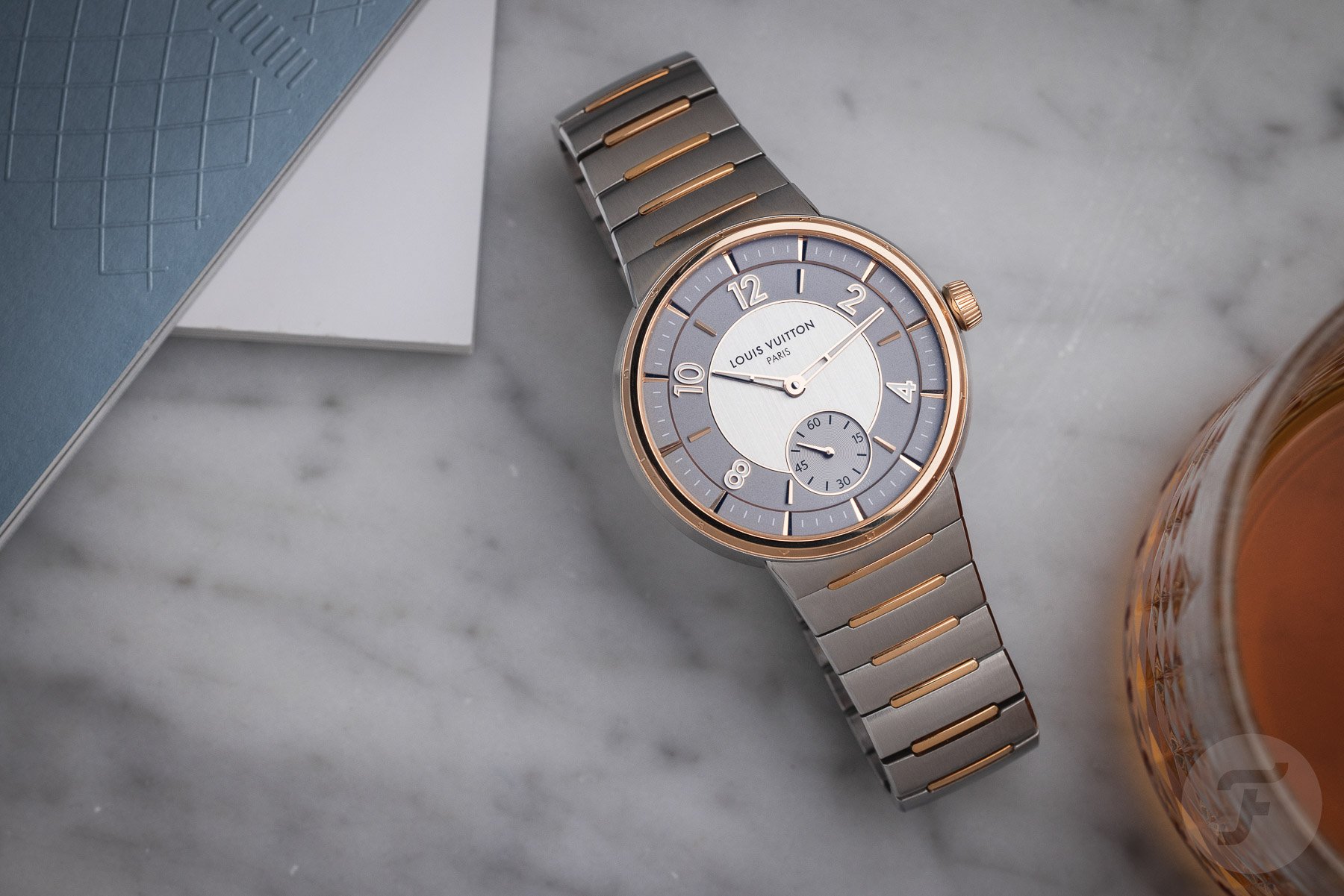 Louis Vuitton Tambour Blossom 35 Rose Gold Diamond Watch