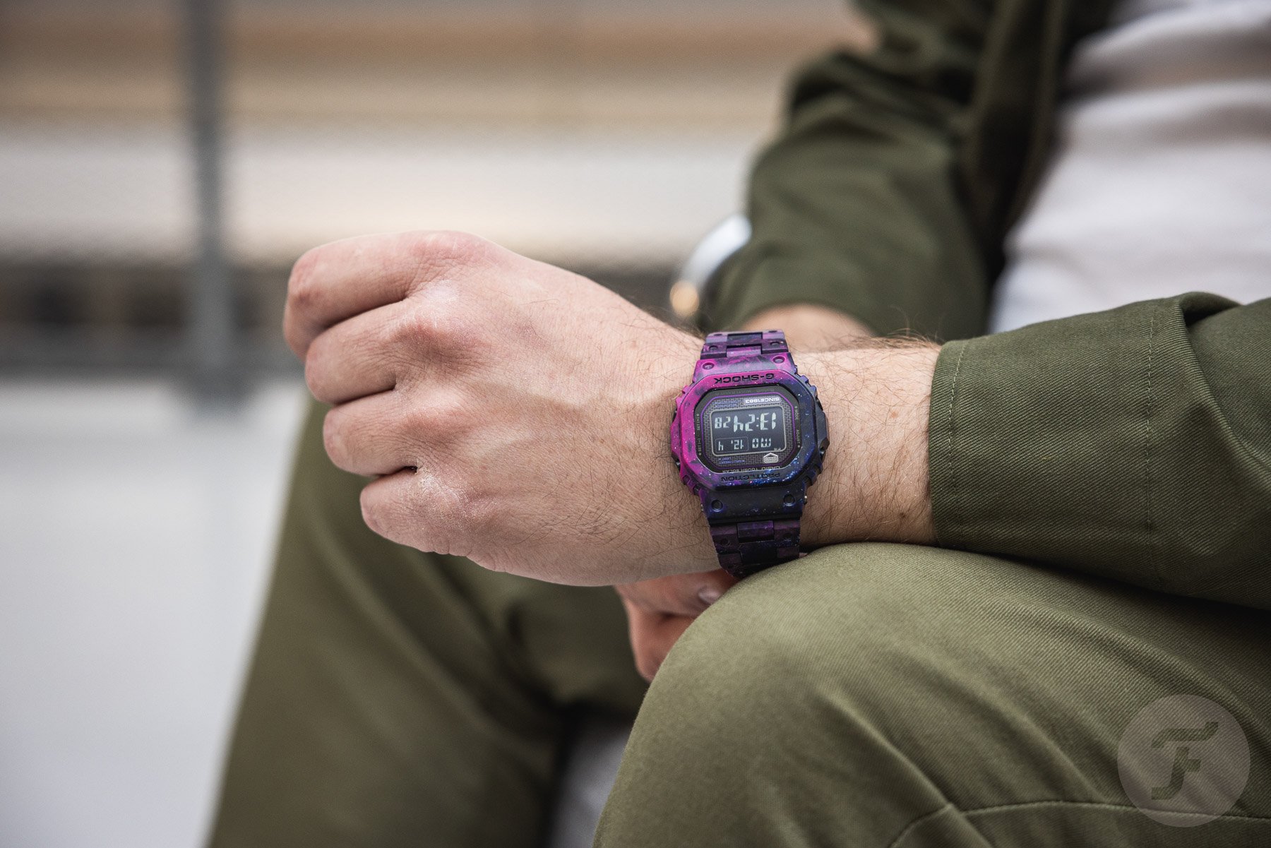 G-Shock GCW-B5000UN-6 on wrist, lifestyle shot