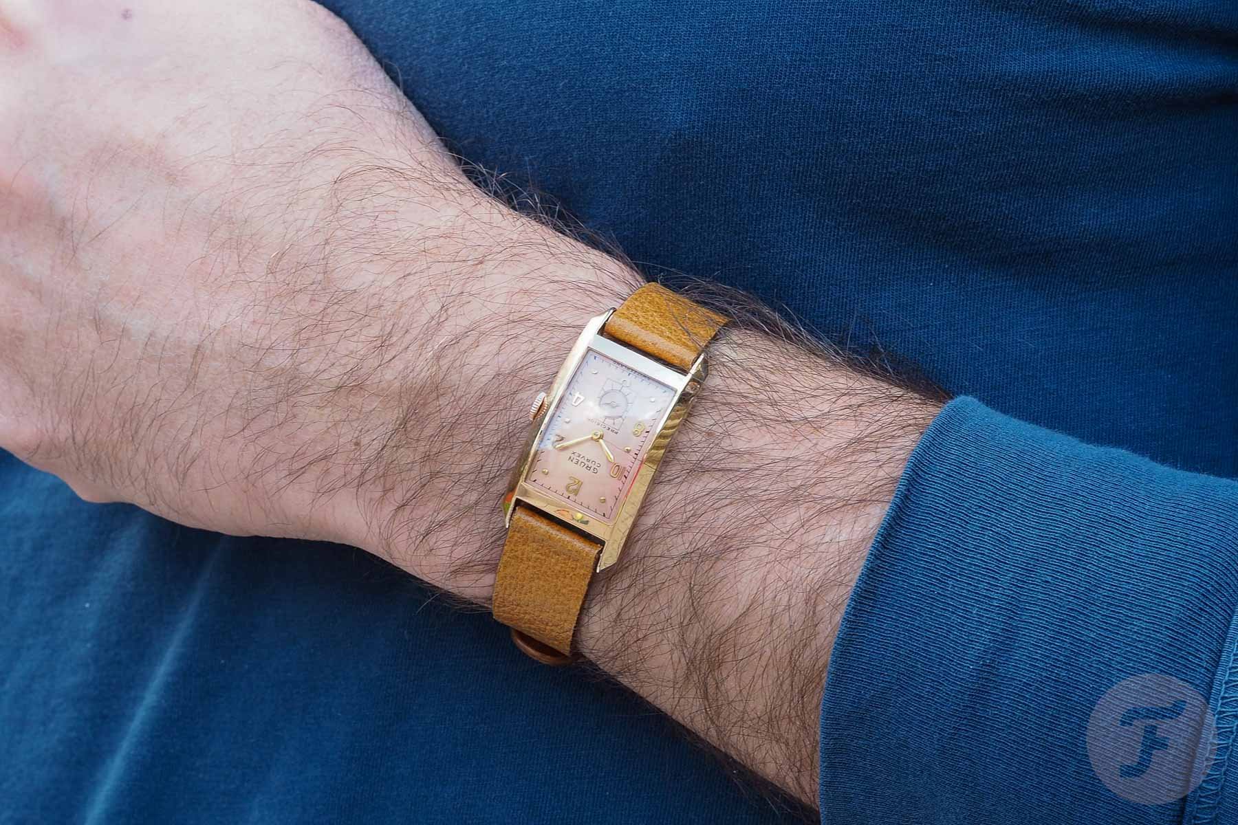Gruen Curvex Lieutenant on wrist