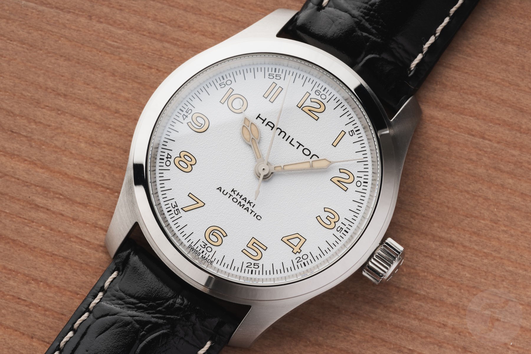 white-dial Hamilton Khaki Field Murph 38mm flat