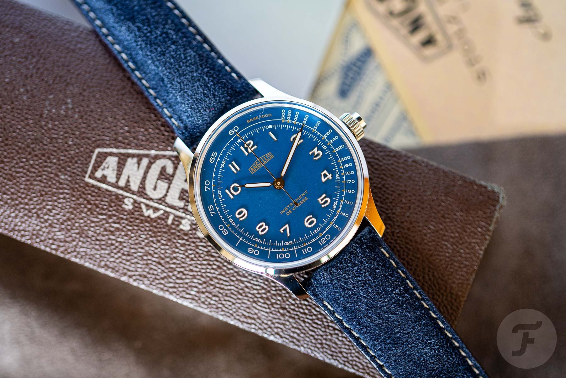 revitalized watch brands — Angelus Instrument de Vitesse Indianapolis Blue