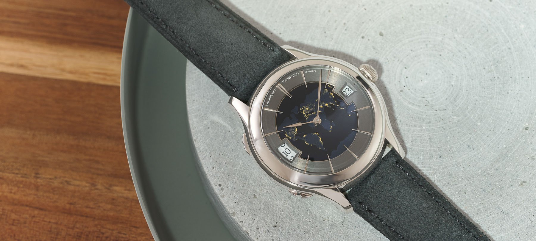 A Stunner: The Laurent Ferrier Classic Traveller Globe Night Blue