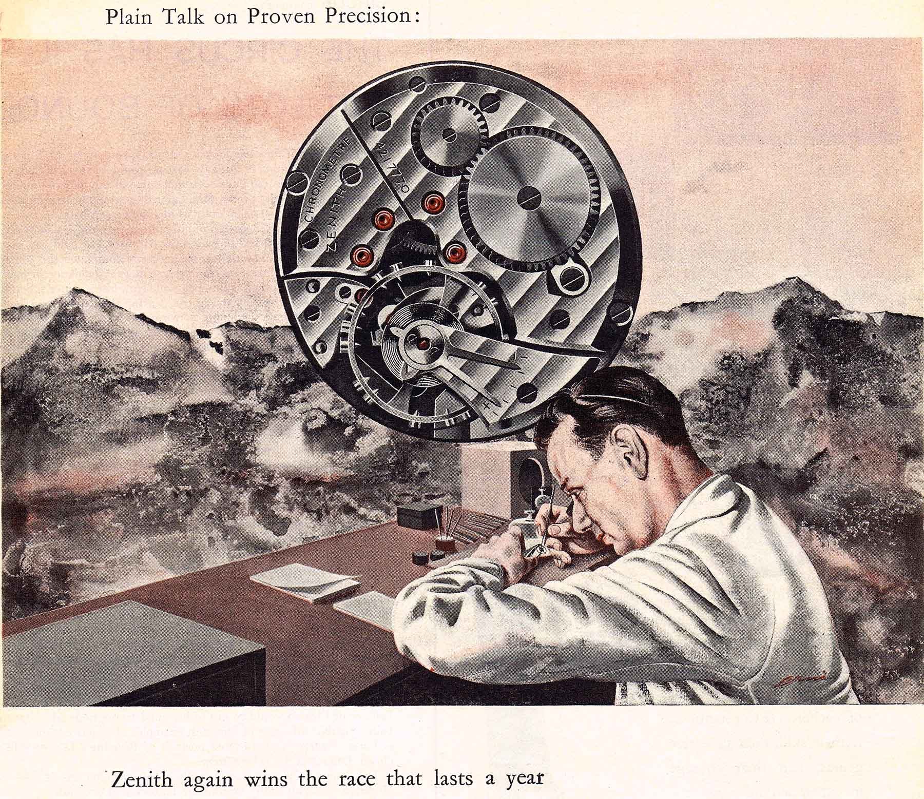 vintage ad for Zenith caliber 135