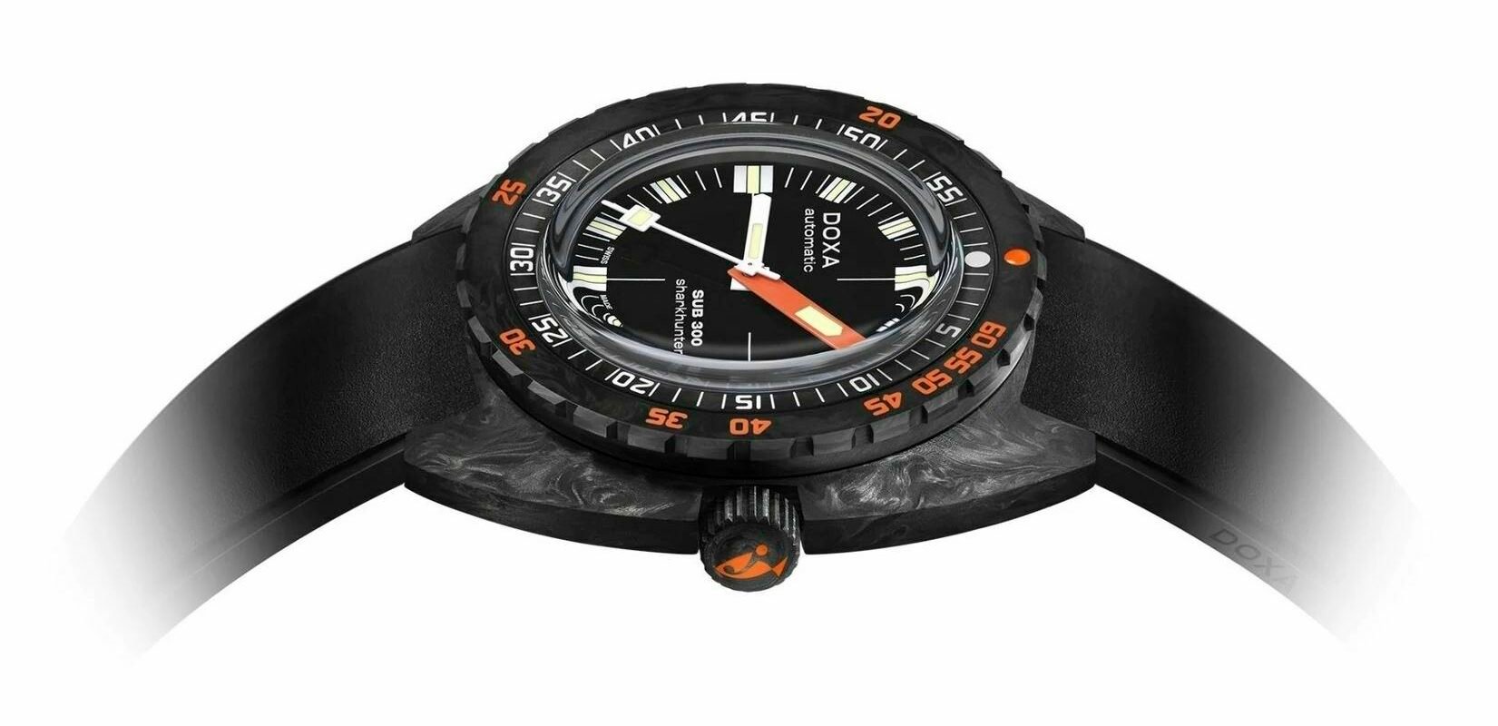 Black orange dive watch