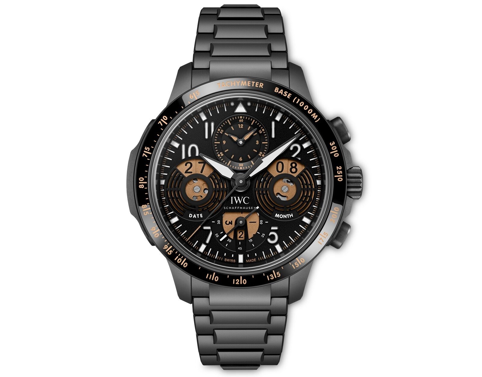 IWC Pilot’s Watch Performance Chronograph Perpetual Calendar Digital Date-Month ref. IW388801 head on