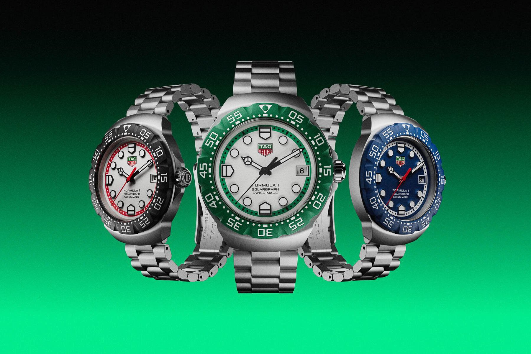 TAG Heuer Formula 1 Solargraph models with bracelets