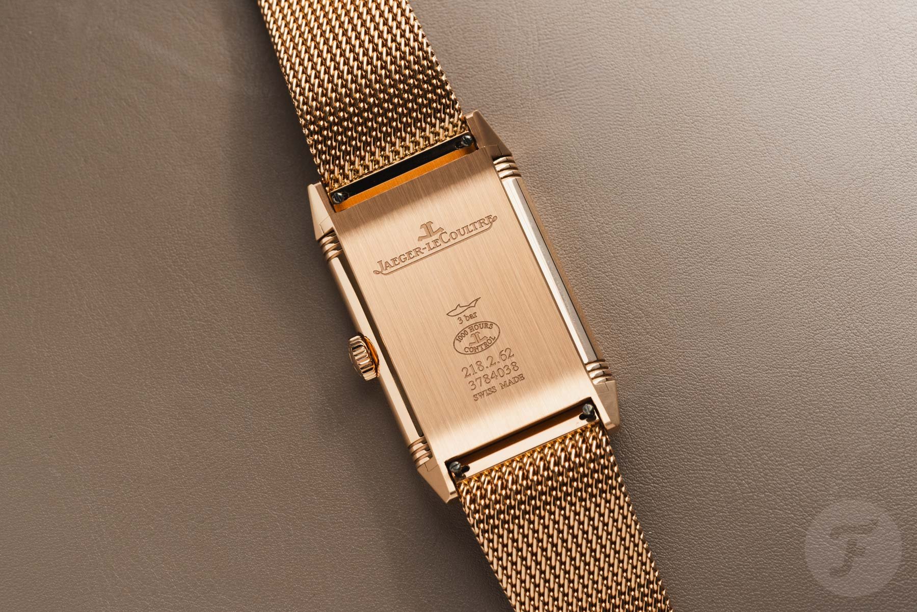 case back of pink gold Jaeger-LeCoultre Reverso Tribute Monoface Small Seconds ref. Q713216J
