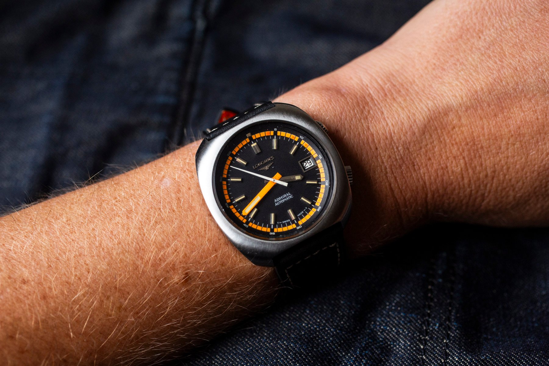 vintage Longines Admiral on wrist