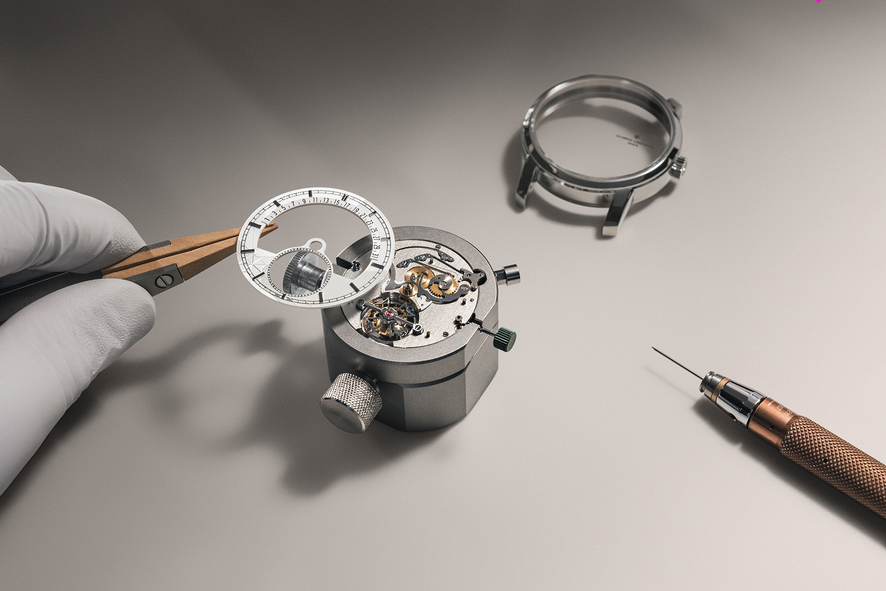 Vacheron Constantin Traditionnelle Tourbillon Retrograde Date Openface disassembled