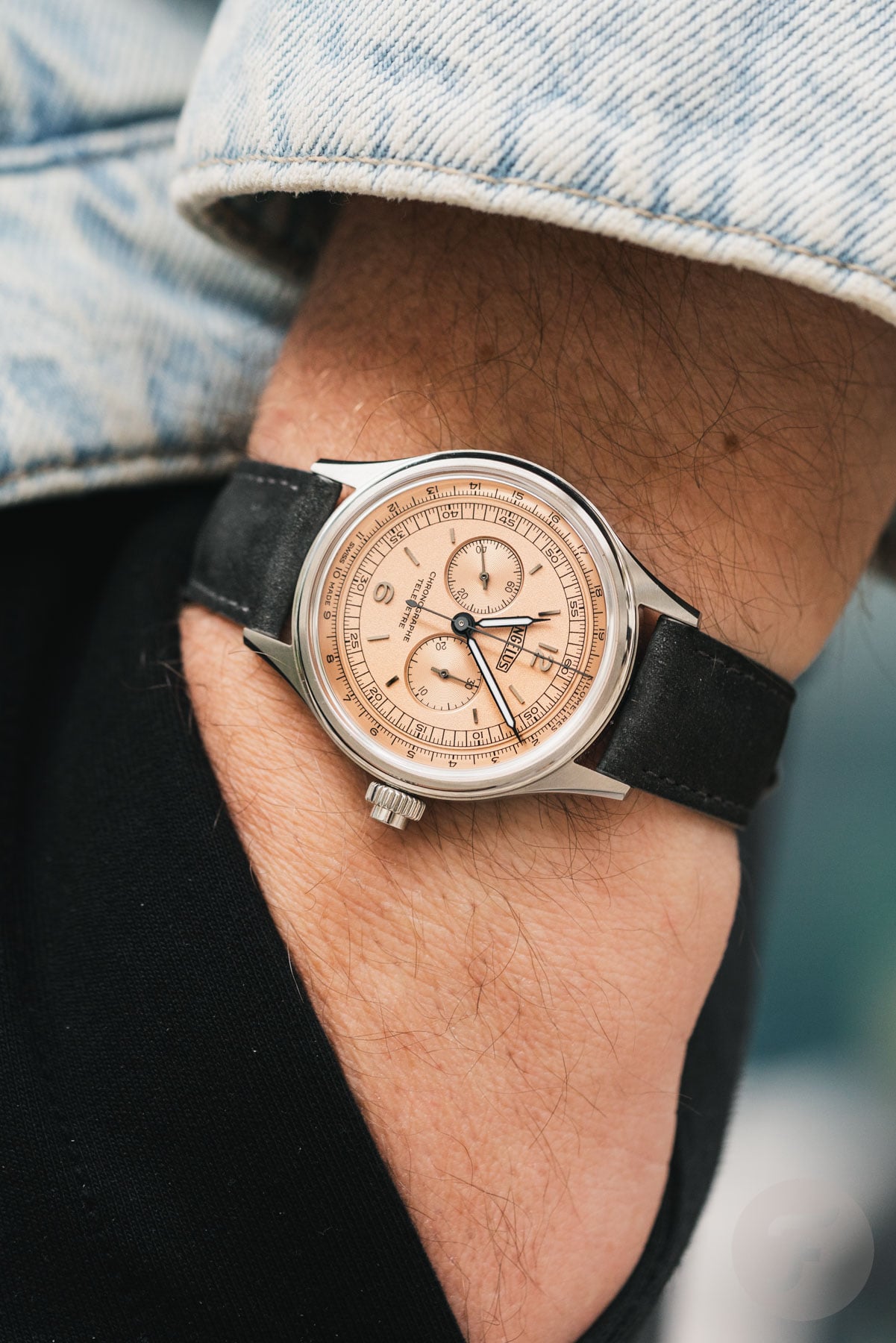 Angelus Chronographe Télémètre Steel Rose pocket shot