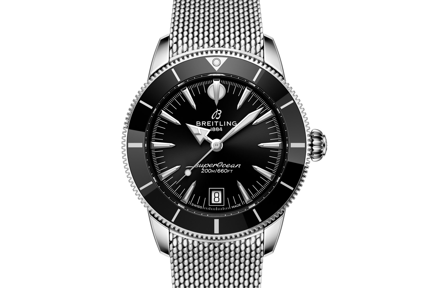 black-dial Breitling SuperOcean Heritage B31 Automatic 40 head on