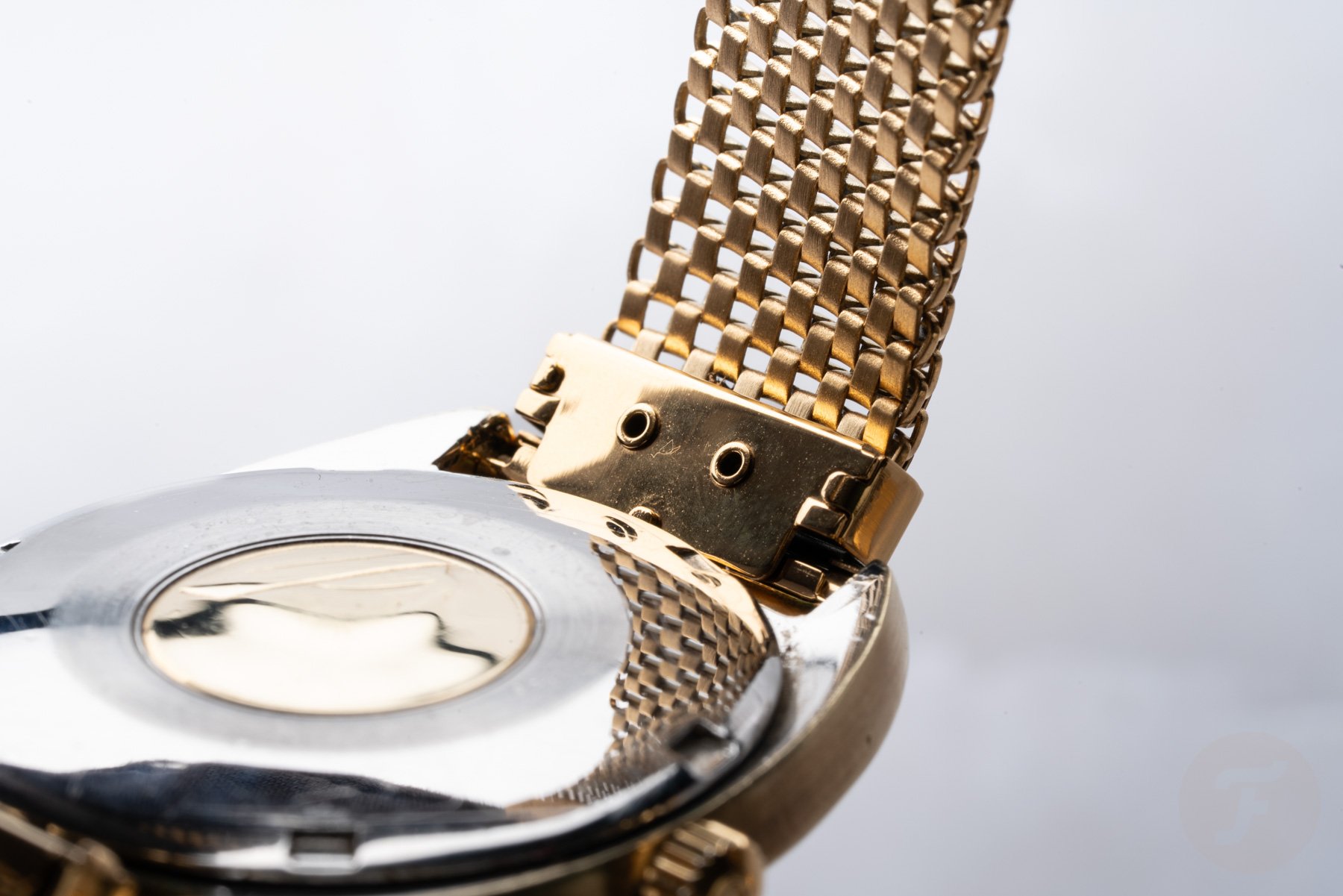 Omega Constellation Gold Plated Forstner Komfit Mesh Bracelet Underside