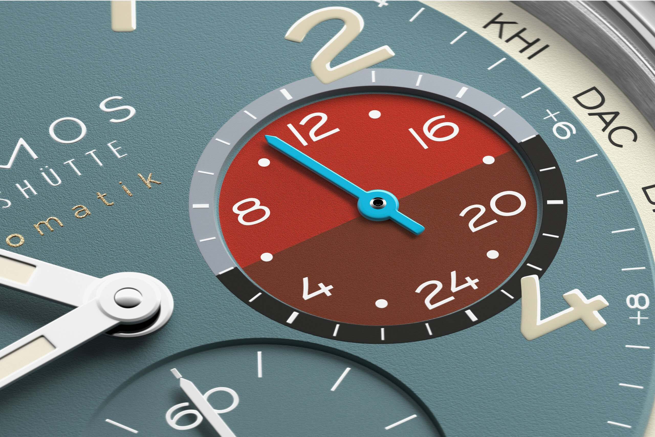 Details of Nomos Club Sports Neomatik WorldTimer Glacier Subdial