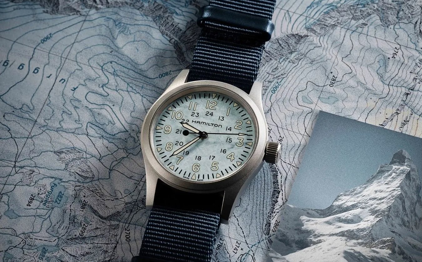 Introducing: The Icy-Cool Hamilton Khaki Field Mechanical 38mm Zermatt Exclusive Edition With A Matterhorn Engraving
