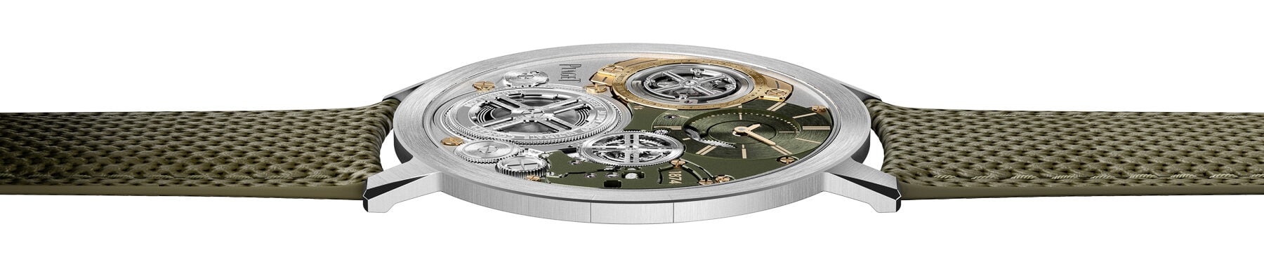 Green Dial Piaget Altiplano Ultimate Concept Tour Billon Incline Profile View