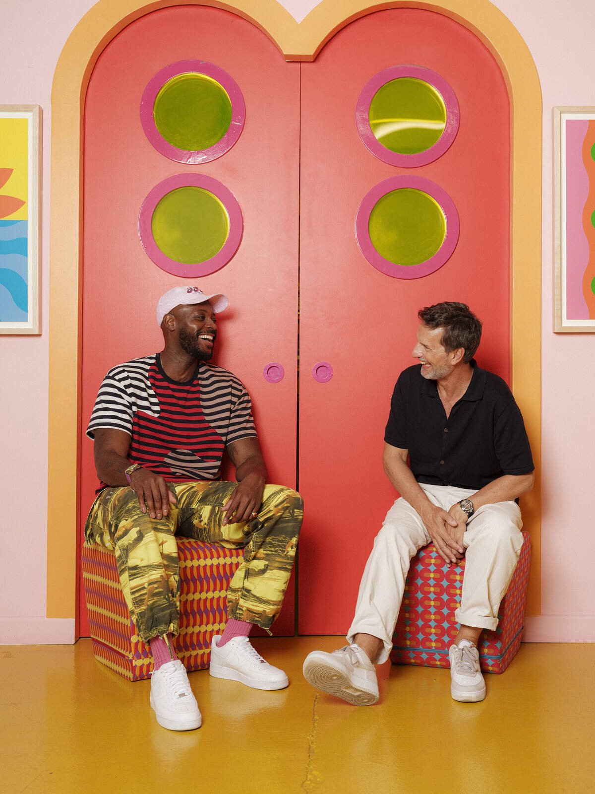 Yinka Ilori and Max Büsser laughing