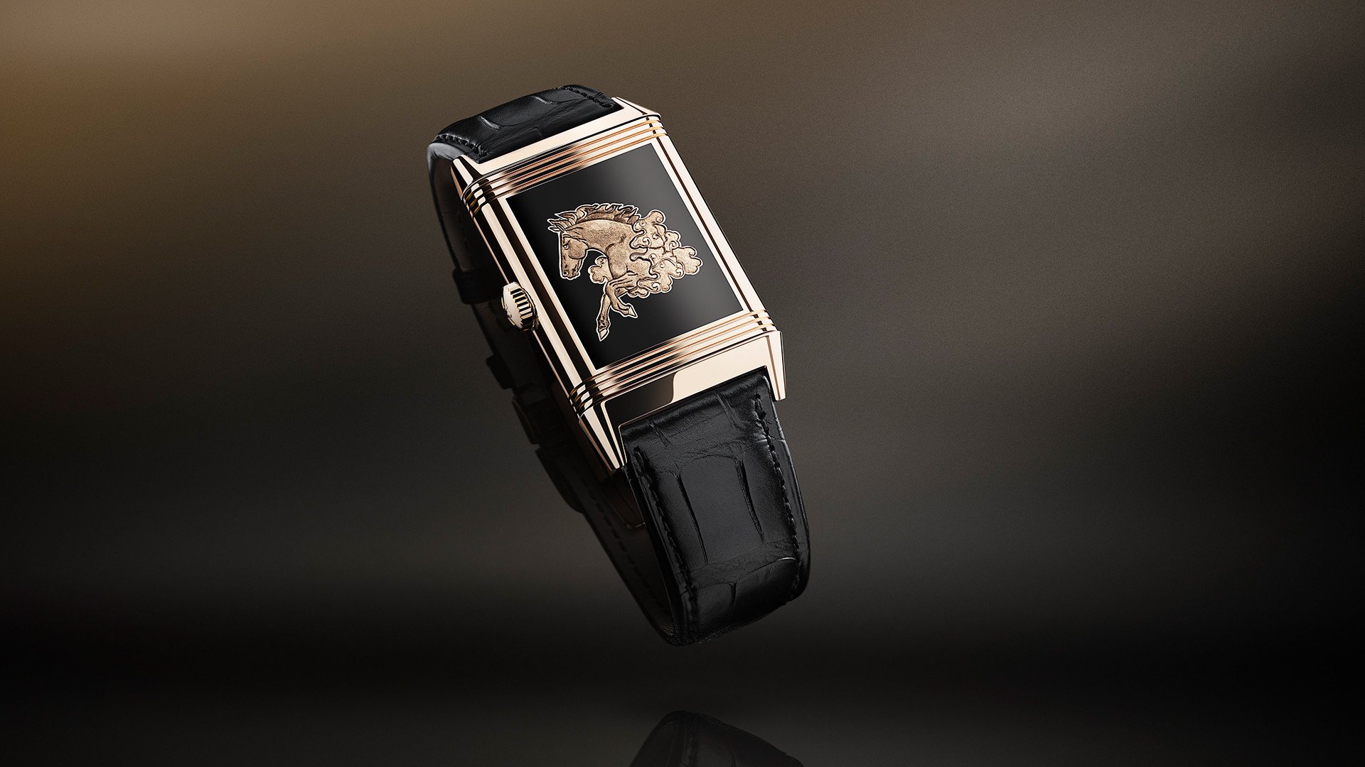 reverse of the Jaeger-LeCoultre Reverso Tribute Enamel Horse