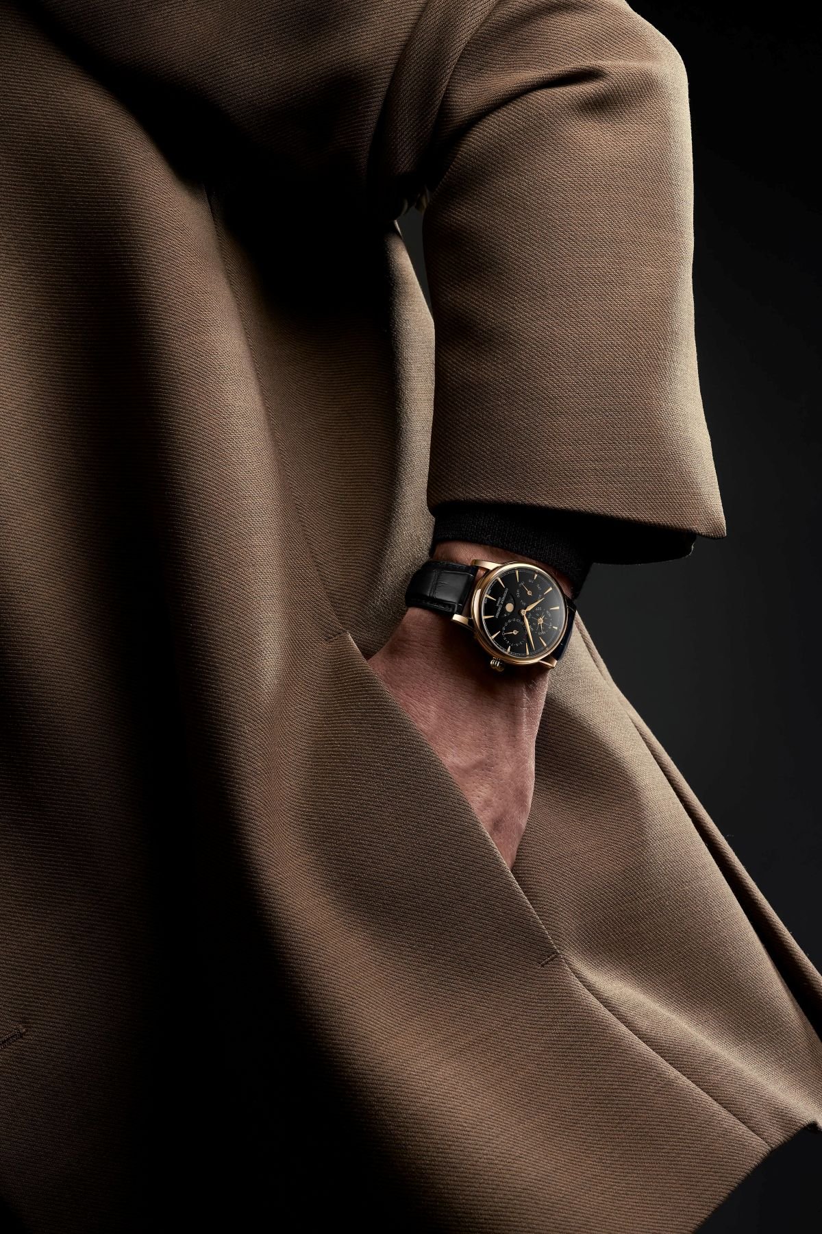 Yellow gold Frederique Constant Classic Perpetual Calendar pocket shot