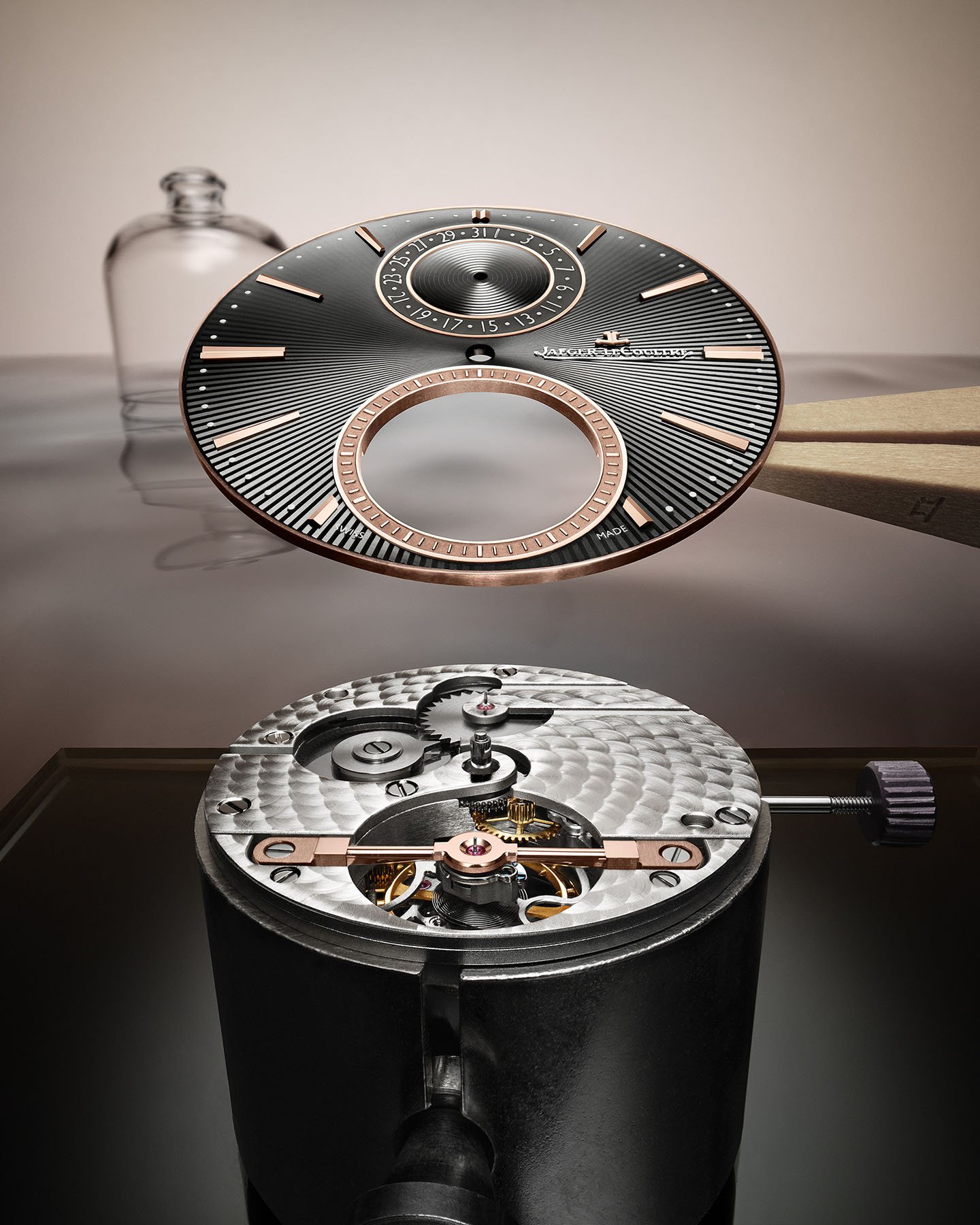 Jaeger-LeCoultre Master Ultra Thin Tourbillon Enamel dial and movement separated