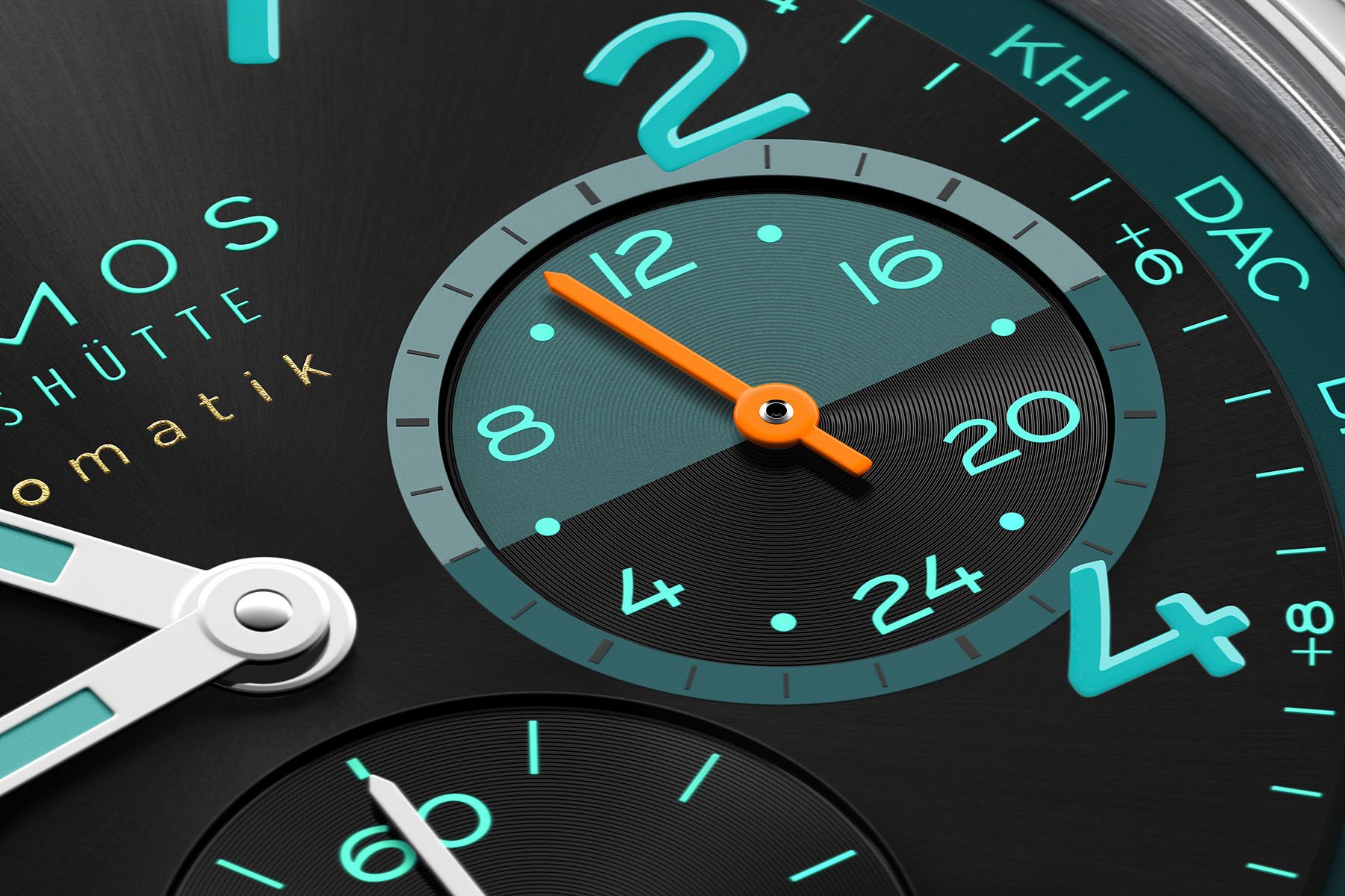 Nomos Club Sport Neomatik Worldtimer Night Navigation Trace 24-hour sub-dial