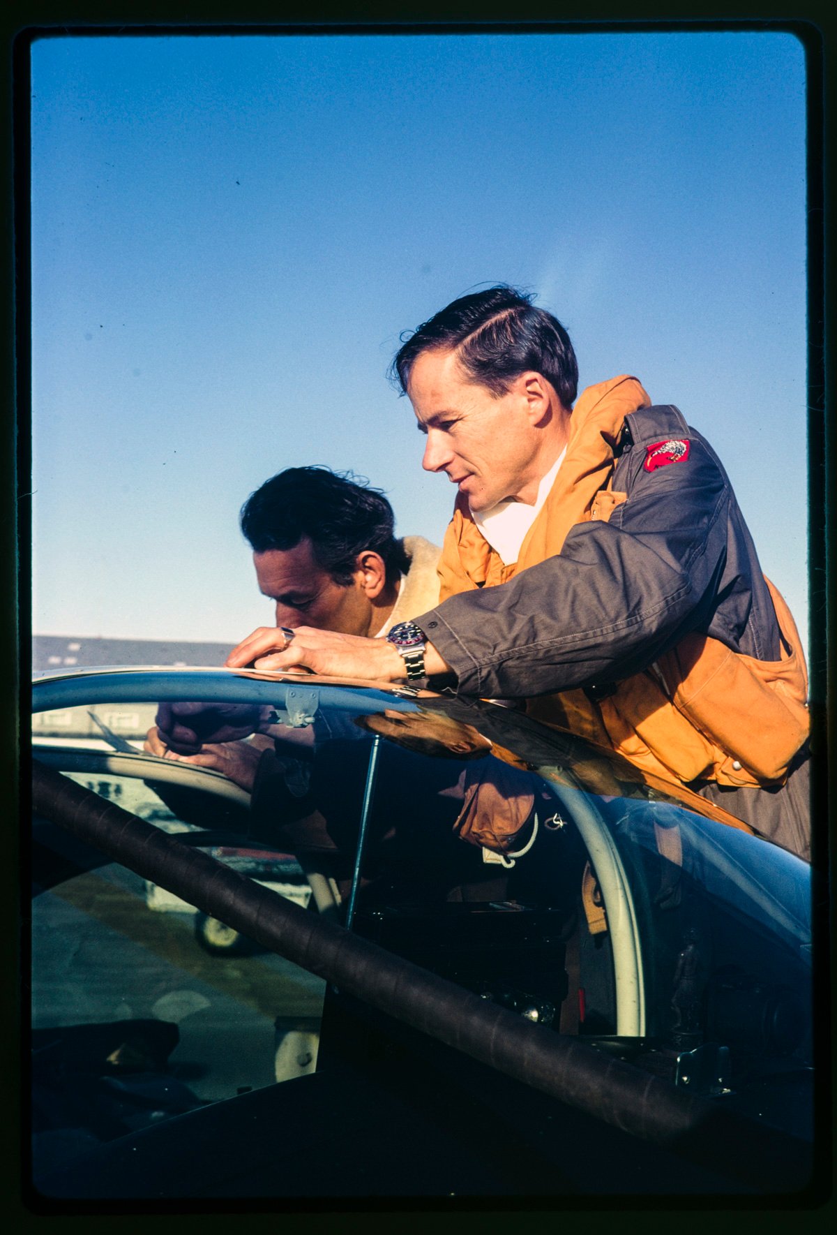 Cliff Tait checking Airtourer ZK-CXU <em>Miss Jacy</em> before departure on his round-the-world flight, May 12th, 1969