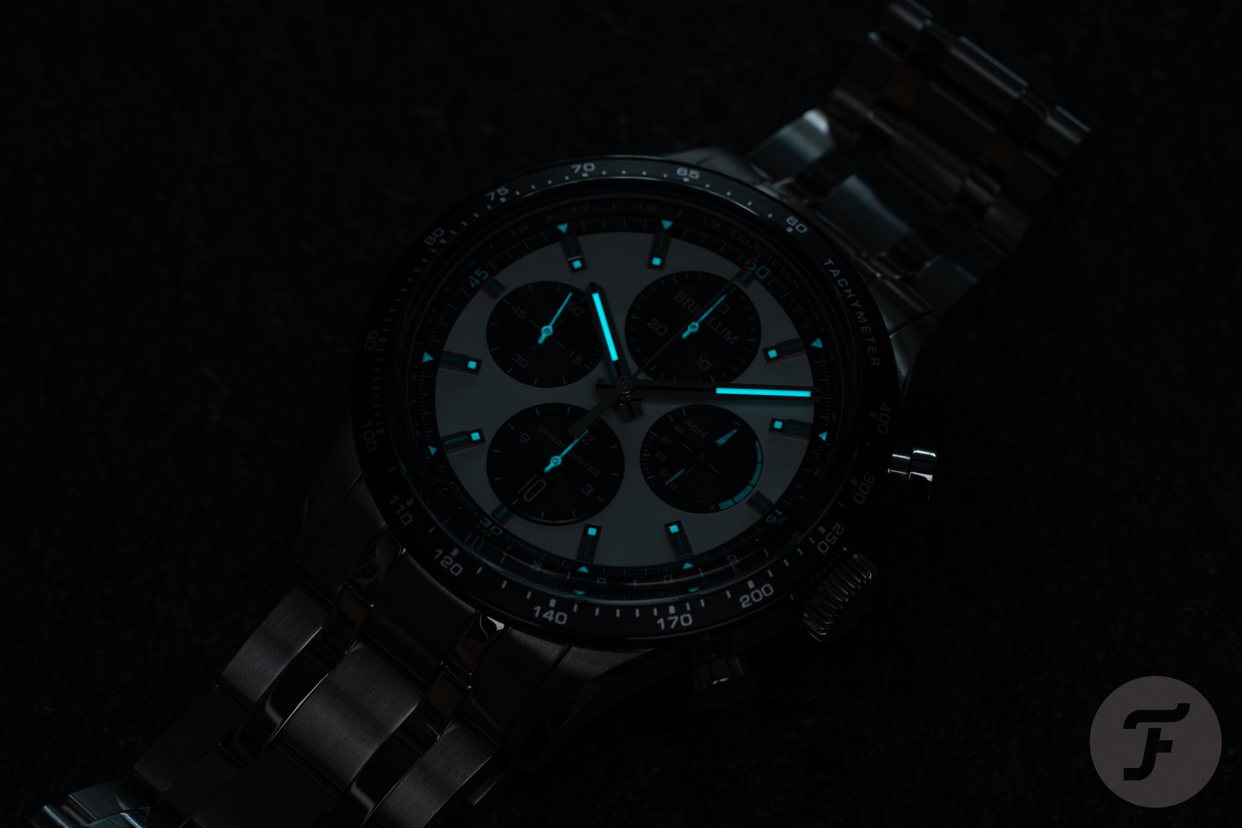 Brellum Pandial Power Reserve LE Chronometer lume shot