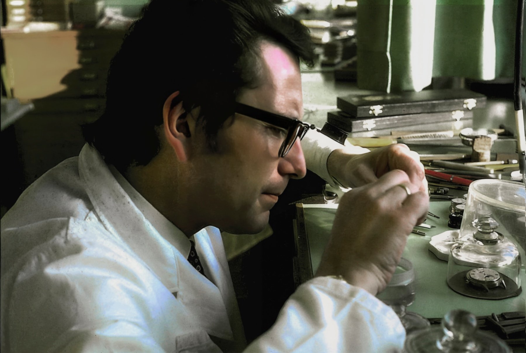 Watchmaker Roger Dubuis at work