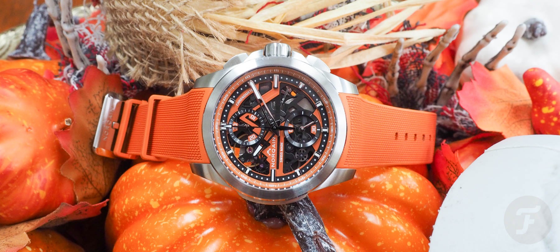 F】The Norqain Independence Skeleton Chrono 42mm Orange