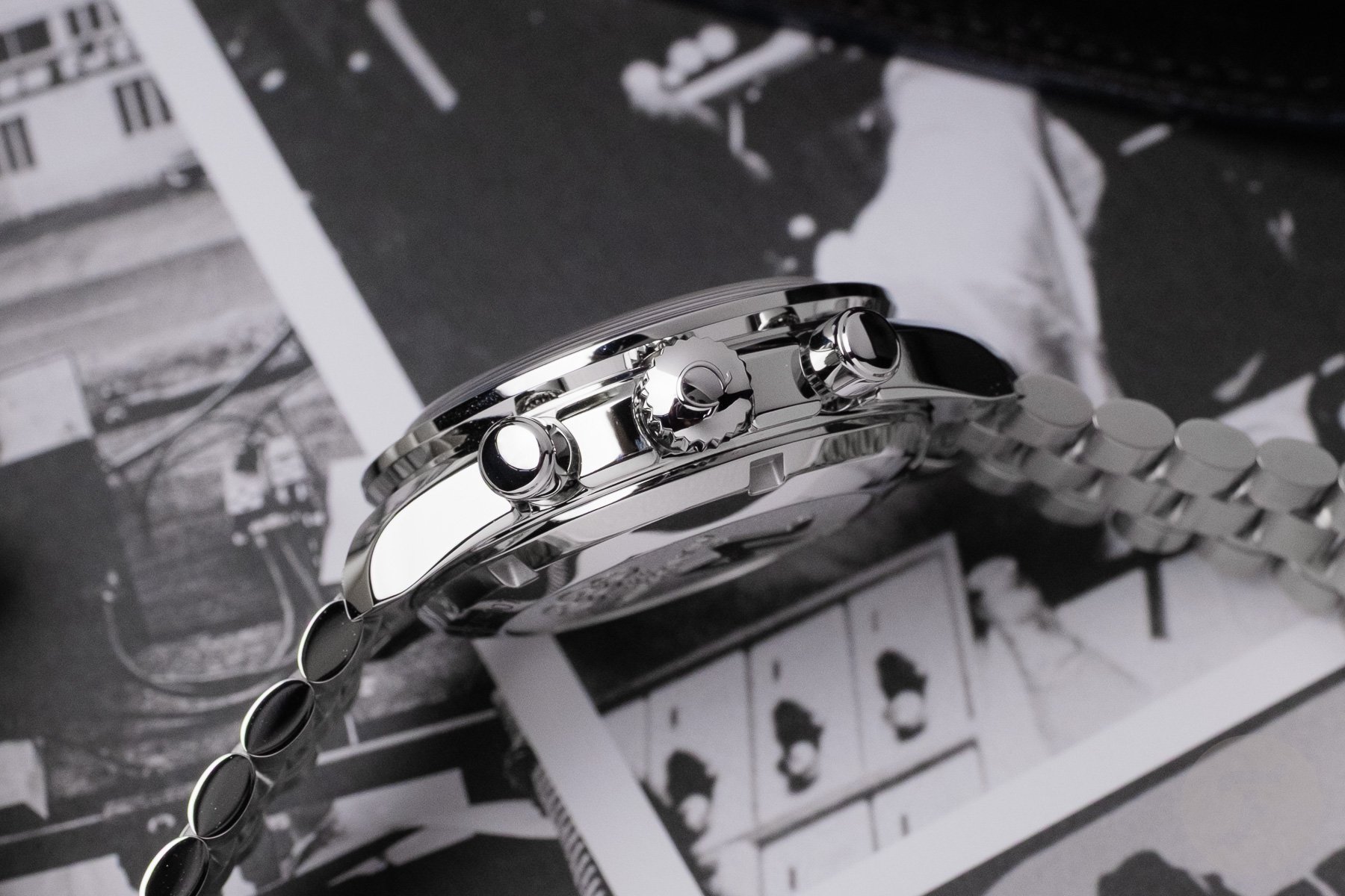 Omega Speedmaster Milano Cortina 2026 profile, crown side