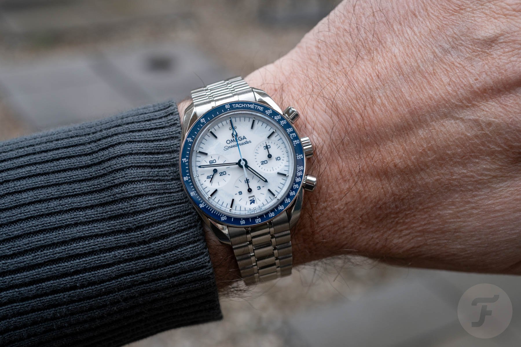 Omega Speedmaster Milano Cortina 2026 wrist shot
