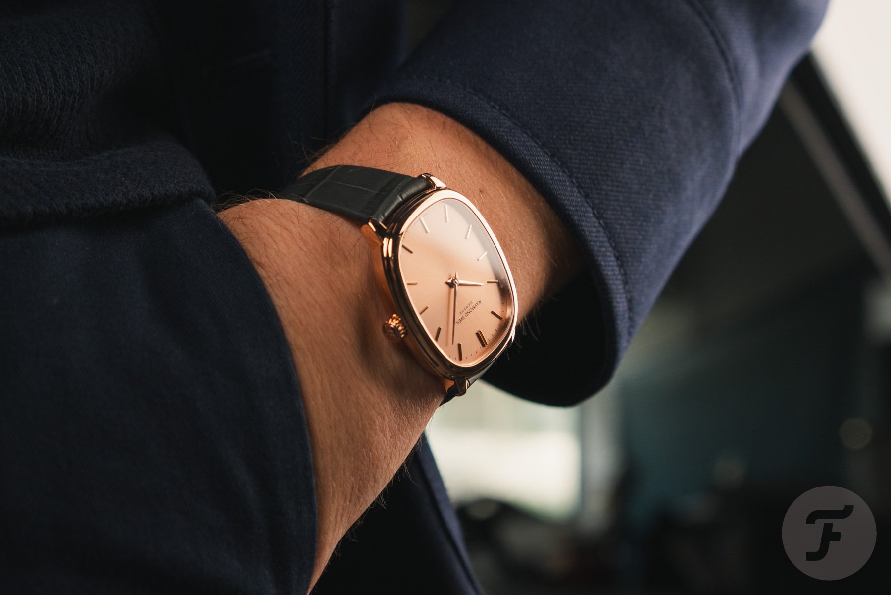 rose gold PVD Raymond Weil Toccata Heritage pocket shot