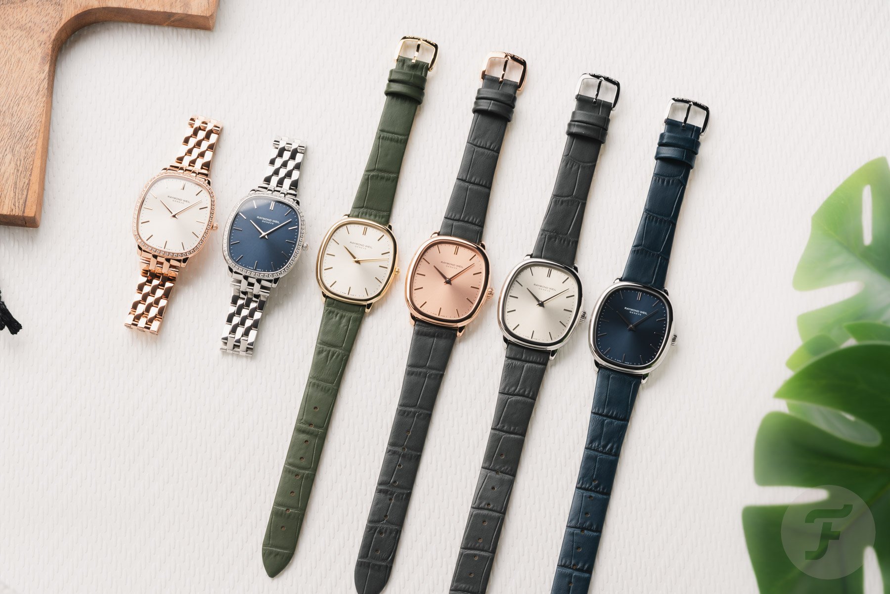 Raymond Weil Toccata Heritage collection, flat-lay group shot