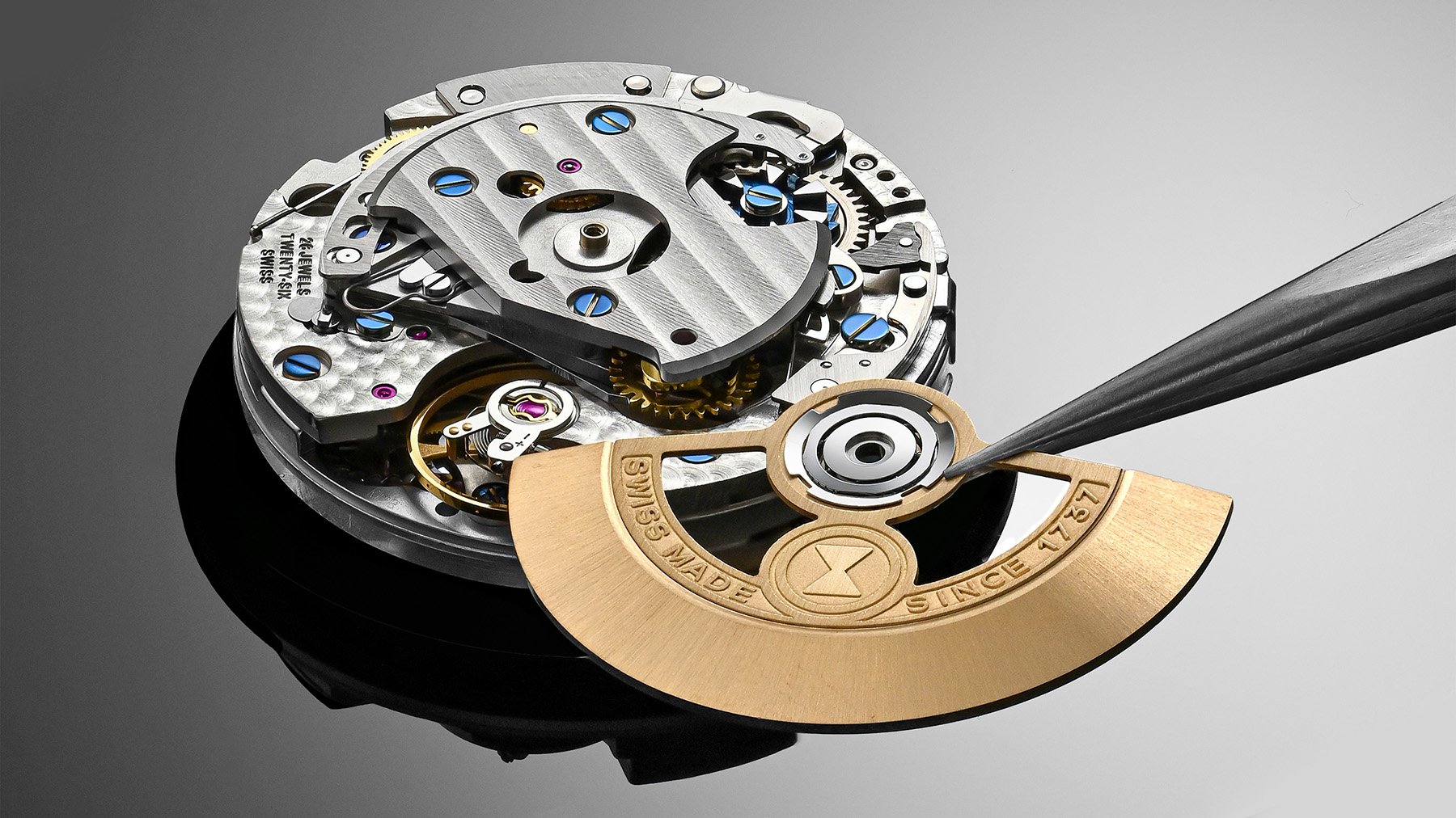Favre Leuba Chief Chronograph FLC02 movement with rotor removed