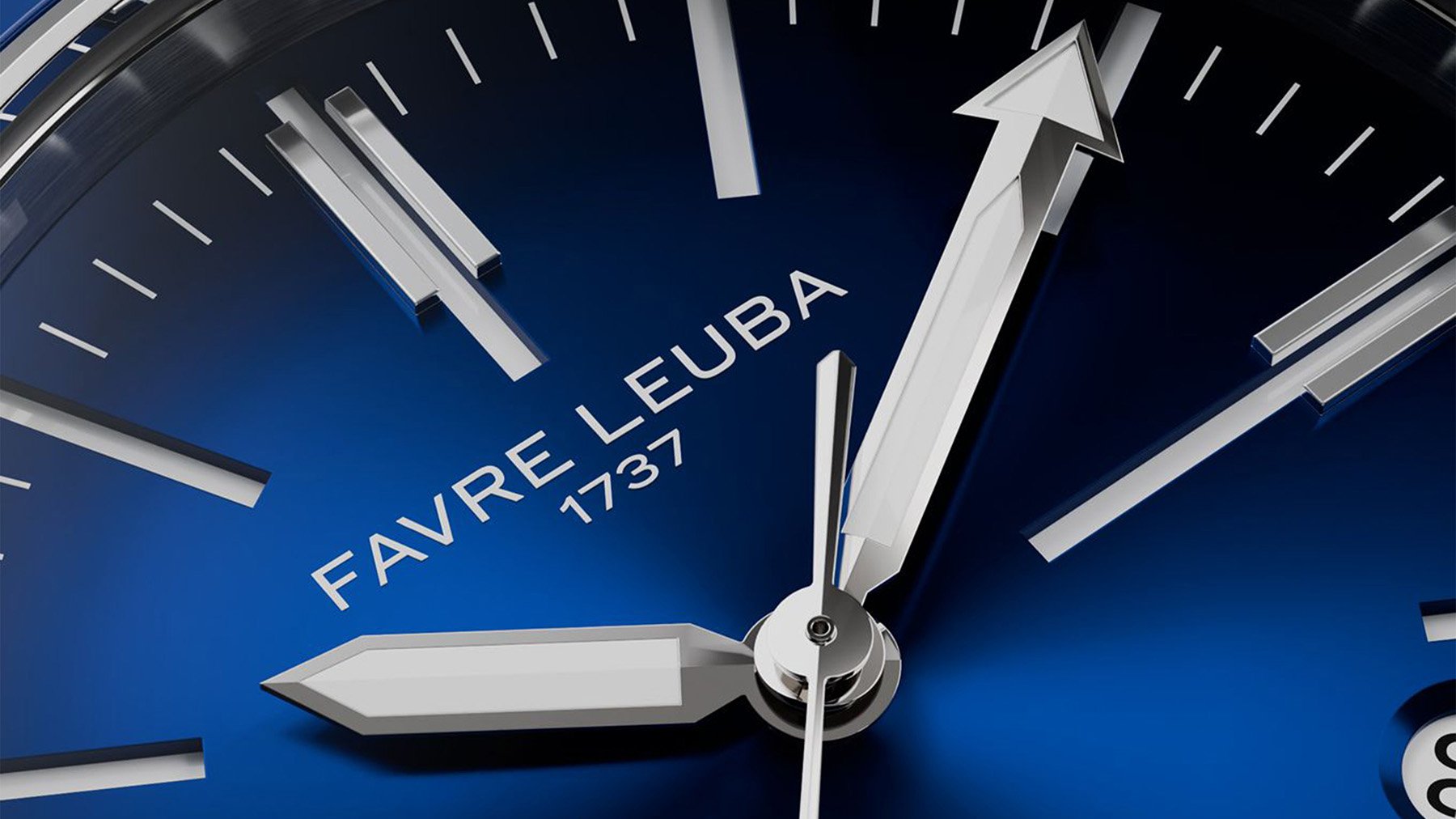 Favre Leuba Deep Raider Renaissance blue dial macro