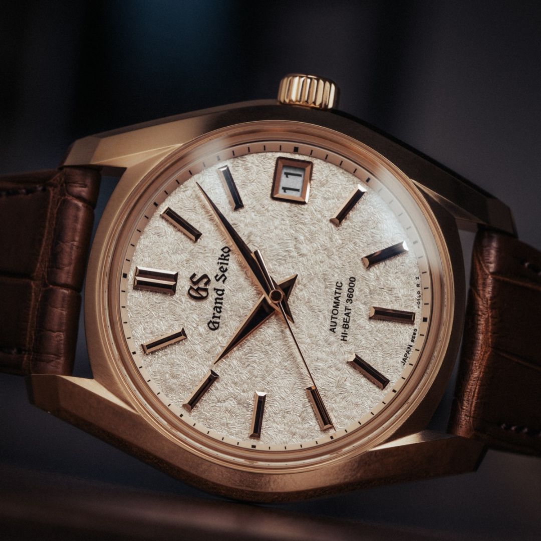 Grand Seiko SBGH368 “Sakura Kakushi” on its side