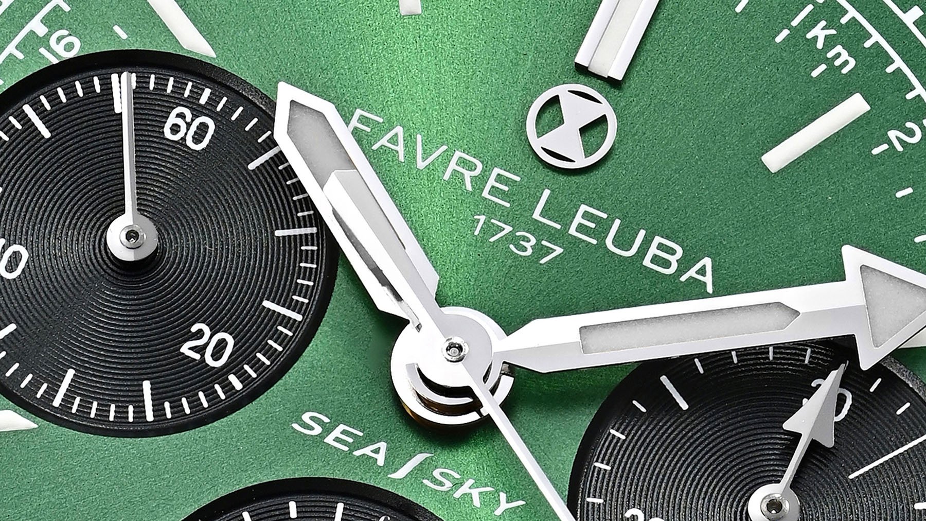 Favre Leuba Sea Sky Revival green dial macro