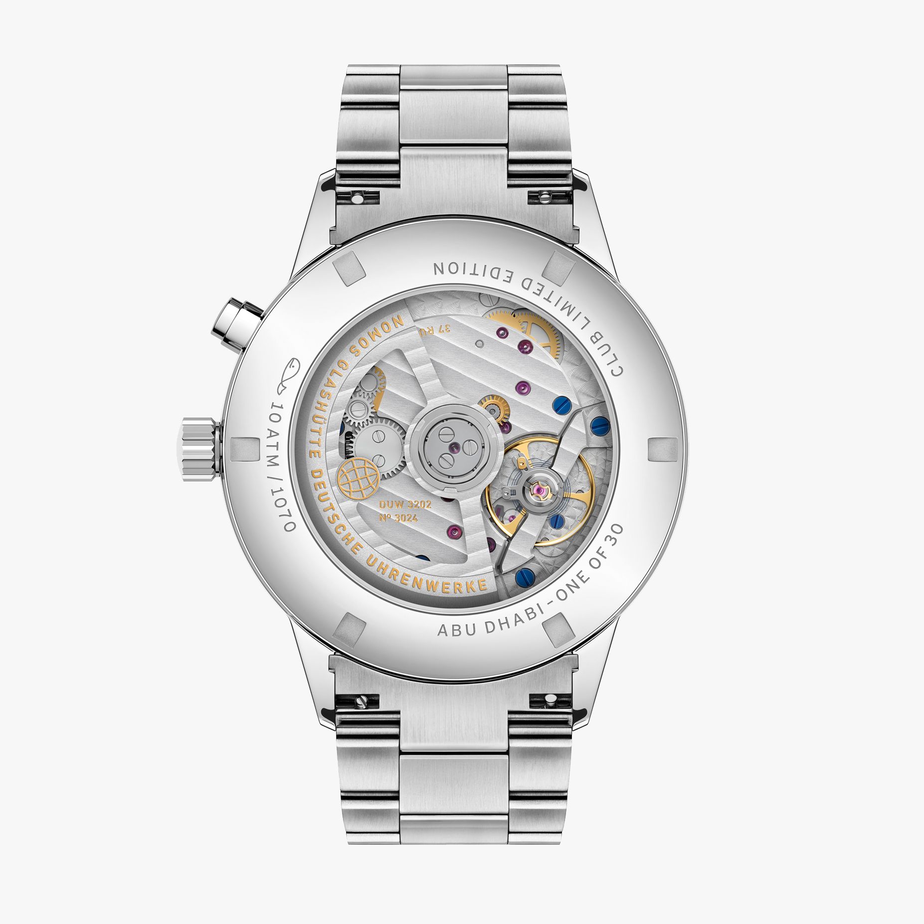 Nomos Club Sport Neomatik Worldtimer for Mansour case back and movement